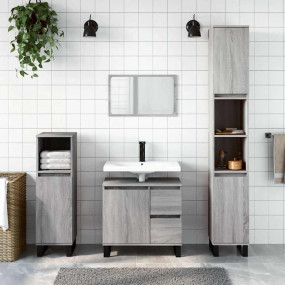 Bathroom Cabinet Grey Sonoma Engineered wood, iron