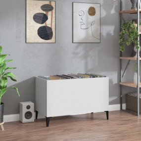 Record Cabinet White Engineered wood, metal Medium Reco...