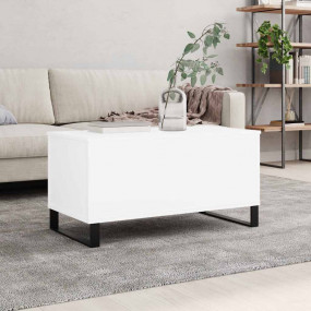 Coffee Table White Engineered Wood, Metal Medium Coffee...