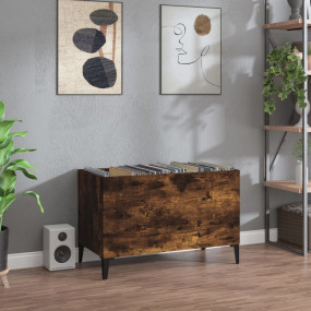 Record Cabinet Smoked Oak Engineered wood, Metal Record...