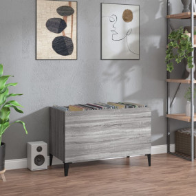 Record Cabinet Grey Sonoma Engineered wood, Metal Mediu...