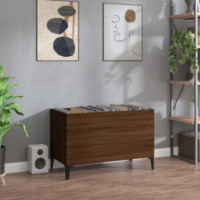 Record Cabinet Brown Oak Engineered wood, Metal Medium