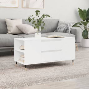 Coffee Table White Engineered wood, Metal 40.2 x 17.5 x...