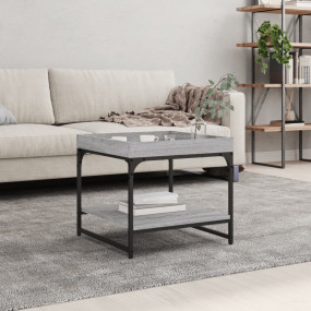 Coffee Table Gray Sonoma Engineered Wood, Iron Small Co...