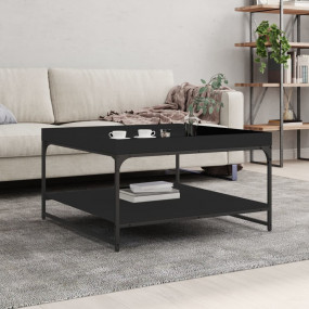 Coffee Table Black Engineered wood, iron 31.5x31.5x17.7...