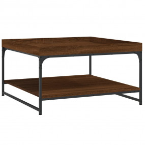 Coffee Table Brown Oak Engineered Wood and Metal Medium