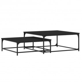 Nesting Coffee Table Black Engineered wood, Iron Small