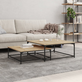 Nesting Coffee Table Sonoma Oak, Black Engineered wood,...