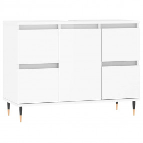 Bathroom Cabinet High gloss white Engineered wood and m...