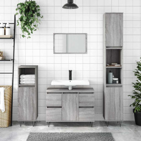 Bathroom Cabinet Grey Sonoma Engineered wood, iron Medi...