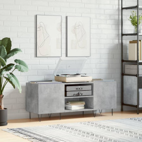 Record Cabinet Concrete Grey Engineered Wood and Iron M...