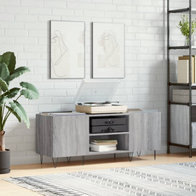 Record Cabinet Grey Sonoma Engineered wood, Iron Medium