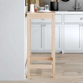 Bar Table Natural Pine Solid Pine Wood Medium Durable B...