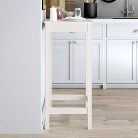 Bar Table White Solid pine wood Medium Decorative Inlay...
