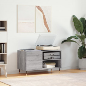 Record Cabinet Grey Sonoma Engineered Wood, Iron Medium