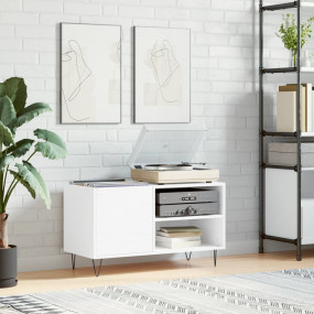 Record Cabinet White Engineered wood, Iron Medium Recor...