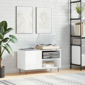 Record Cabinet High gloss white Engineered wood, iron