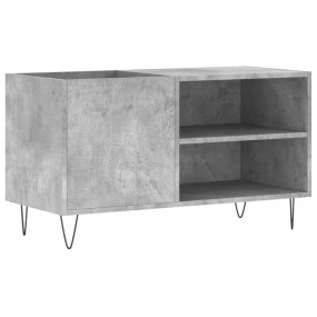 Record Cabinet Concrete Grey Engineered Wood, Iron Medi...