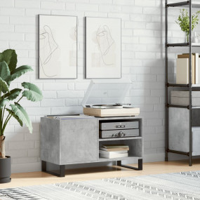 Record Cabinet Concrete Grey Engineered Wood, Iron Medi...