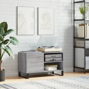 Record Cabinet Grey Sonoma Engineered Wood, Iron Medium