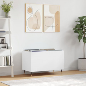 Record Cabinet White Engineered wood, Iron Medium Recor...