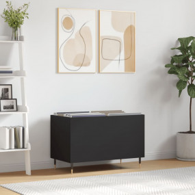 Record Cabinet Black Engineered wood, Iron Medium Recor...