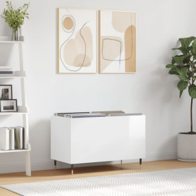 Record Cabinet High gloss white Engineered wood, iron M...