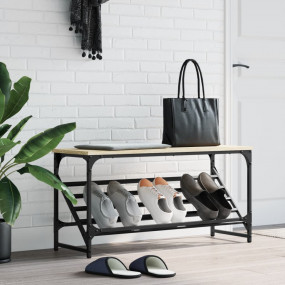 Shoe Rack Sonoma Oak Engineered wood, powder-coated ste...