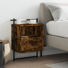 Bedside Cabinet Smoked Oak Engineered wood Compact