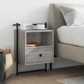 Bedside Cabinet Grey sonoma Engineered wood Standard