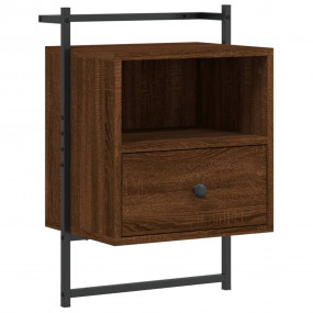 Bedside Cabinet Brown Oak Engineered wood 15.7x11.8x24....