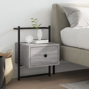 Bedside Cabinet Grey Sonoma Engineered wood, metal