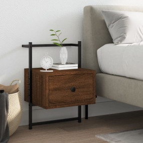 Bedside Cabinet Brown Oak Engineered wood Medium Bedsid...