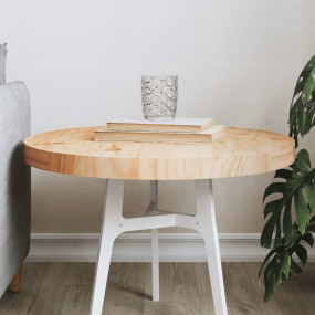 Table Top Natural Wood Solid Pine Wood 19.7 in Diameter...