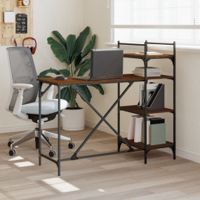 Computer Desk Brown Oak Engineered wood, metal
