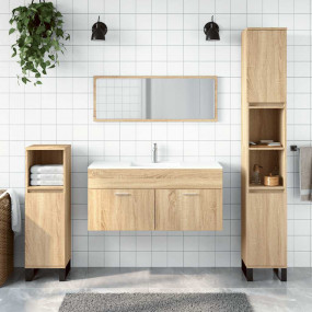 Bathroom Cabinet With Mirror Sonoma Oak Engineered wood