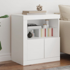 Sideboard White Engineered Wood, Glass Medium Sideboard