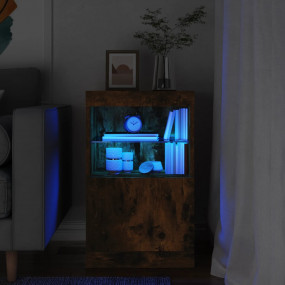 Sideboard Smoked Oak Engineered Wood, Glass Medium Side...