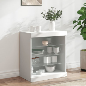 Sideboard White Engineered wood, Glass Medium Sideboard