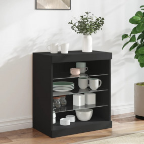 Sideboard Black Engineered wood 23.8x14.6x26.4 in Black...