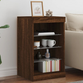 Sideboard Brown Oak Engineered Wood, Glass Medium Sideb...