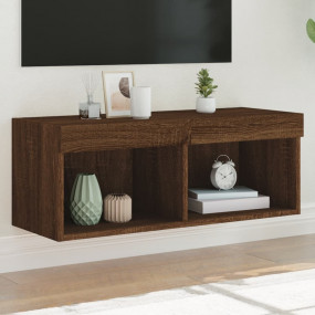 TV Cabinet Brown Oak Engineered Wood 31.5 x 11.8 x 11.8...