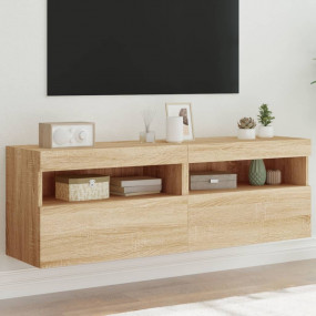 TV Wall Cabinet Set of 2 Sonoma oak Engineered wood