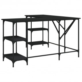 Desk Black Engineered wood Large Adjustable Feet Desk