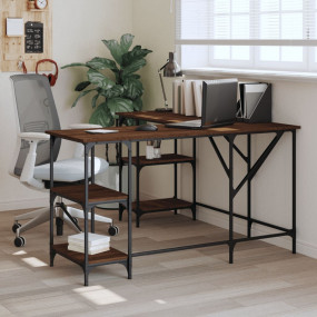 Desk Brown oak Engineered wood Standard Adjustable Feet