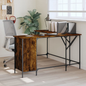 Desk Smoked Oak Engineered Wood Medium  Adjustable Feet...