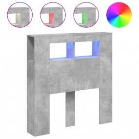 Led Headboard Concrete Grey Engineered Wood 39.4 inches...