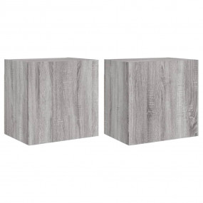 TV Wall Cabinet Set of 2 Grey Sonoma Engineered wood Me...