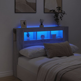 Led Headboard Grey Sonoma Engineered wood 55.1 x 7.3 x ...