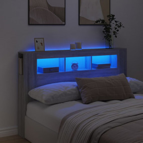 Led Headboard Grey sonoma Engineered wood